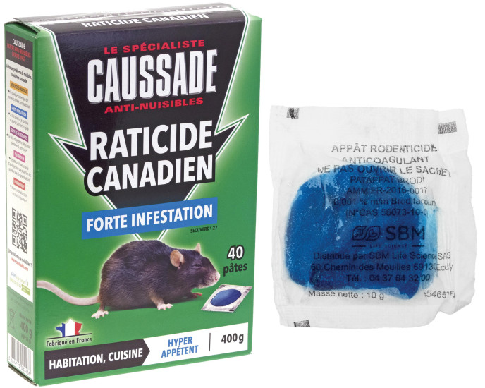 Poison à rat et souris Caussade raticide souricide